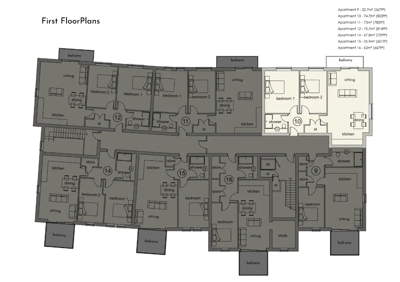 Apartment 10 Floor Plan - Sandringham Manor | Dukeires Homes Ltd